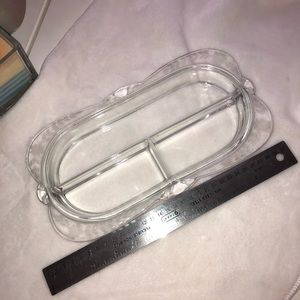Vintage clear glass etched divided relish tray